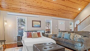 Smart TV, fireplace, video games, ping pong
