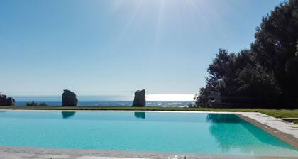 House Girasole in the country with Pool, garden and spectacular sea view