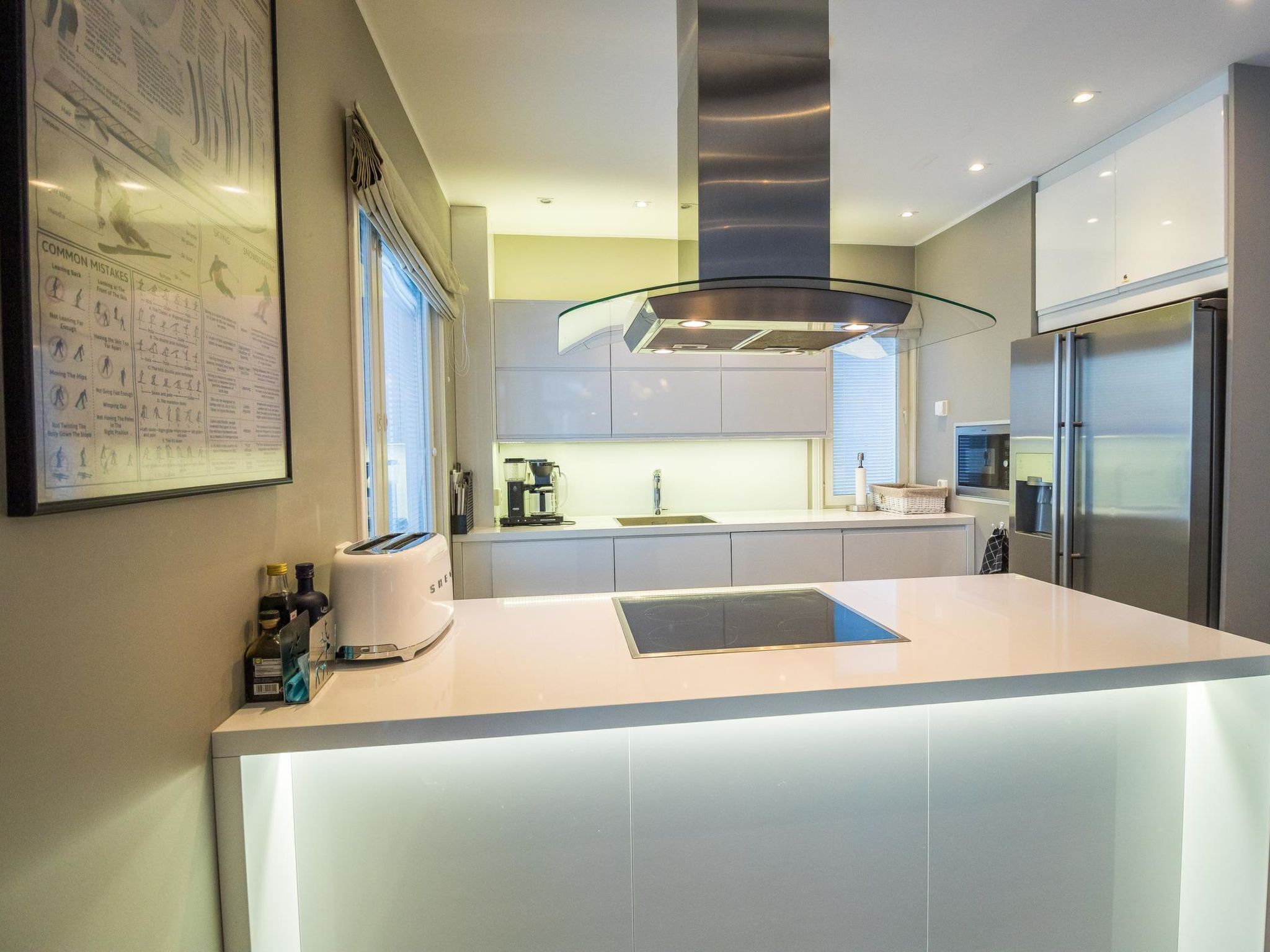 Fridge, microwave, dishwasher, high chair