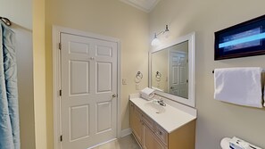 Bathtub, hair dryer