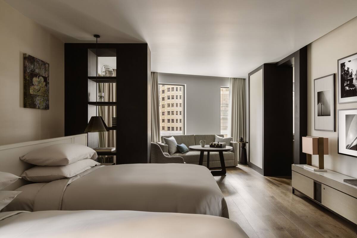雙床房 (Skyline) | 意大利 Frette 床單、高級寢具、羽絨被、特厚豪華床墊