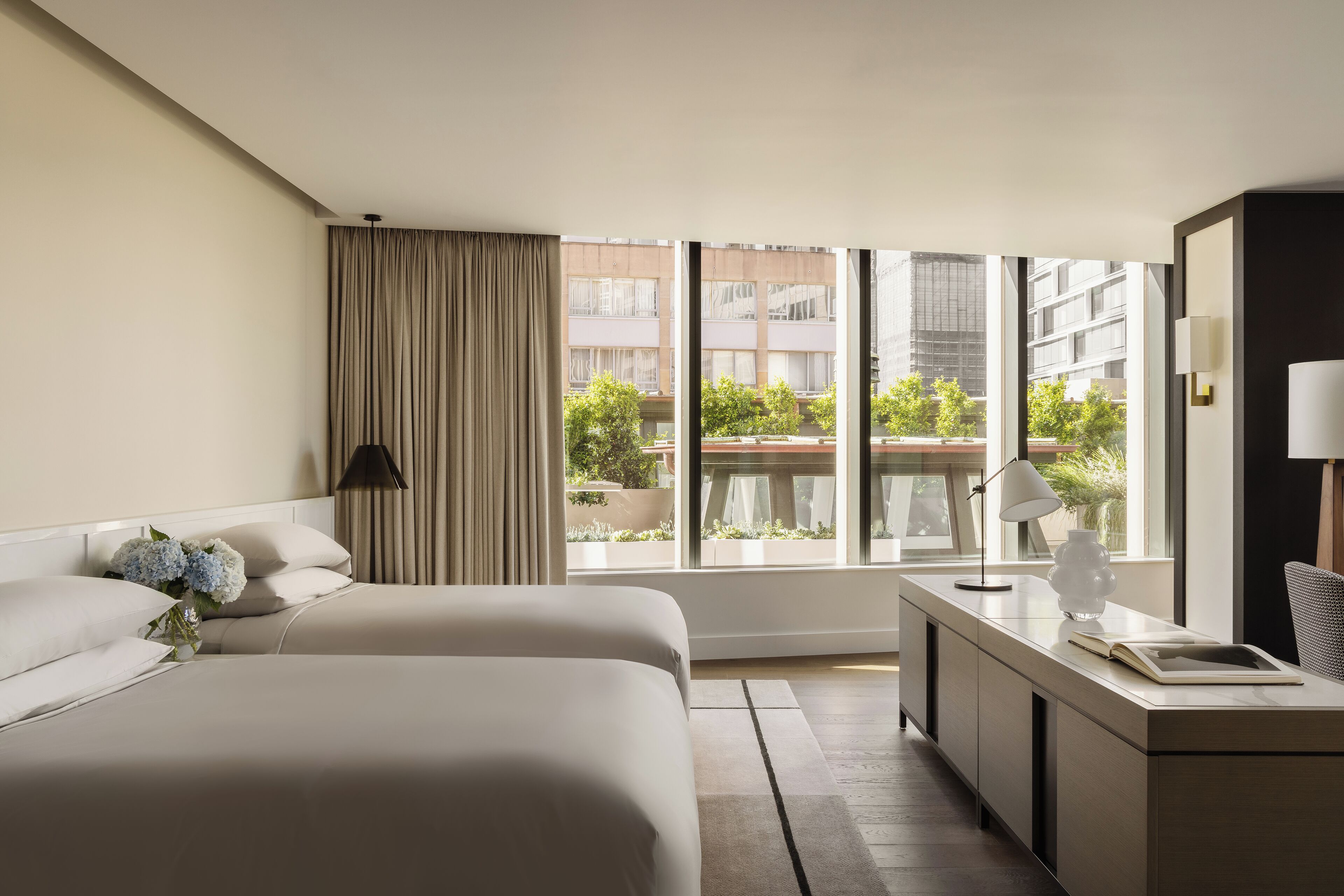 Twin Room (Skyline) | Frette Italian sheets, premium bedding, down duvets, pillow-top beds