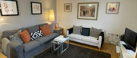 Smart TV, DVD player, books