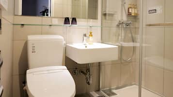 Shower, hair dryer, slippers, electronic bidet