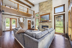 Smart TV, fireplace, foosball, table tennis