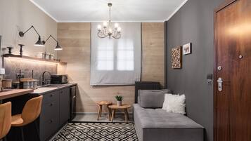 Standard Room | Living area | 45-inch Smart TV with satellite channels, TV, Netflix