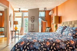 4 bedrooms, desk, iron/ironing board, travel cot