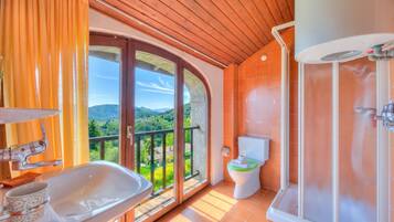 Standard House, Multiple Bedrooms, 2 Bathrooms, Mountainside (Casa Dell'Antonio) | Bathroom | Separate tub and shower, hair dryer, towels, soap