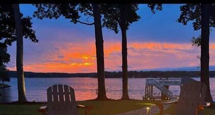 Wake N Lake by Carolina Getaway- Lakefront w/ Dock, Hot Tub, Views, & Large Yard