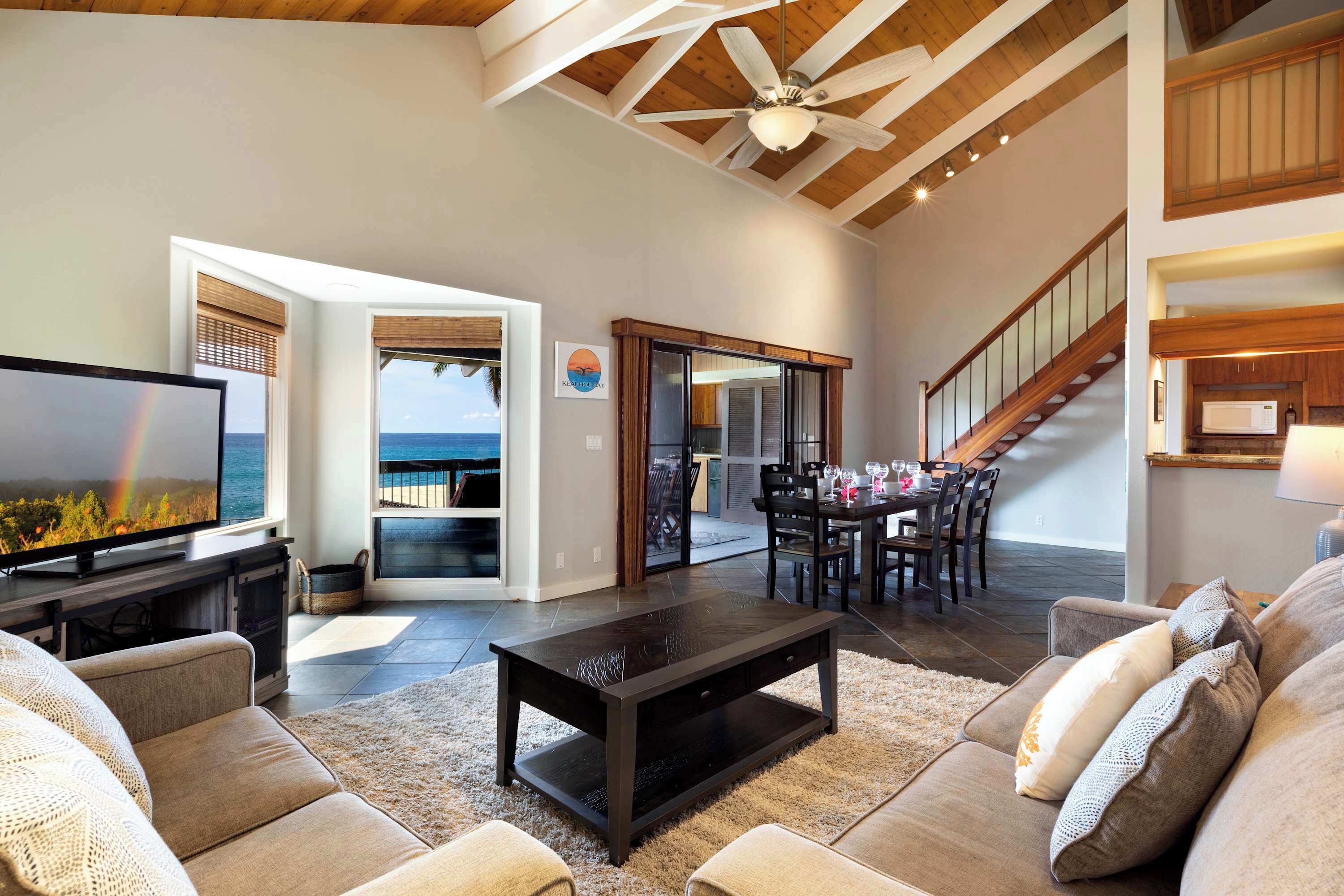 Condo, Multiple Beds, Balcony, Ocean View (Kanaloa 2403) | Living area | 42-inch flat-screen TV with digital channels