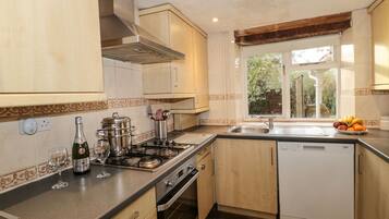 Fridge, dishwasher, electric kettle, toaster