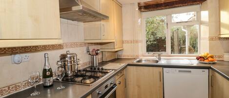 Fridge, dishwasher, electric kettle, toaster