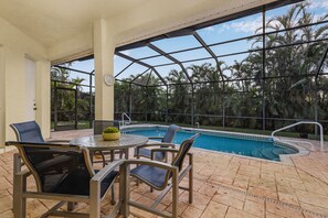 Weber grill poolside 