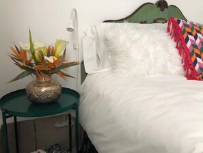 1 bedroom, desk, iron/ironing board, travel crib