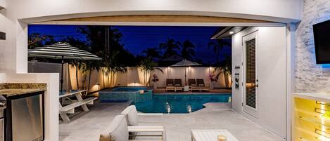 Outdoor pool, a heated pool