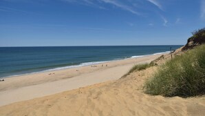 A beach with a clear sky and calm sea. - Private Downtown Wellfleet Location! (Wellfleet)