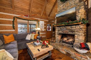 TV, caminetto, lettore DVD