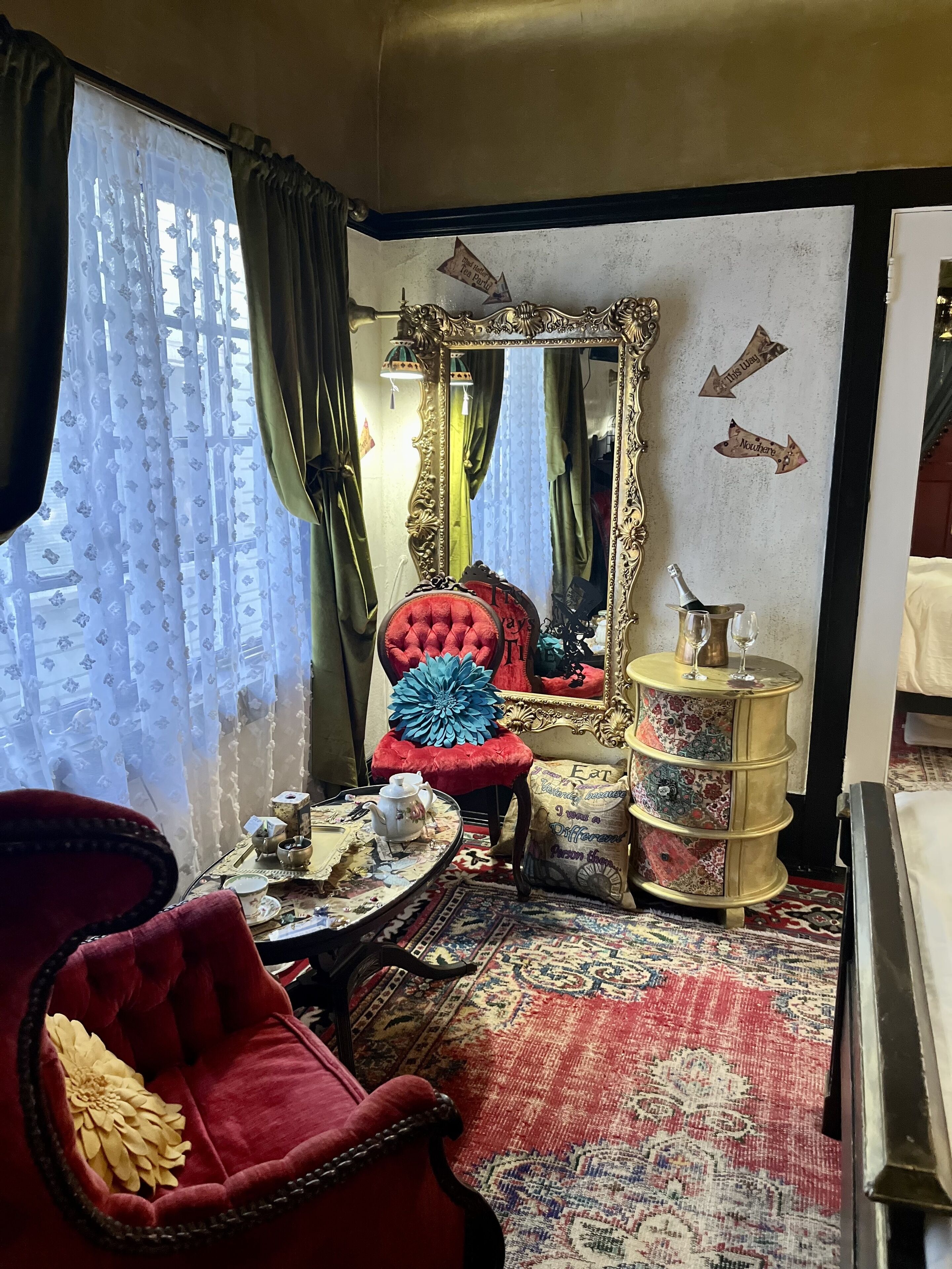 Alice in Wonderland room | Premium bedding, down comforters, iron/ironing board (on request)