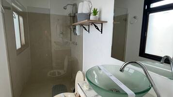 Ducha, secador de pelo, toallas