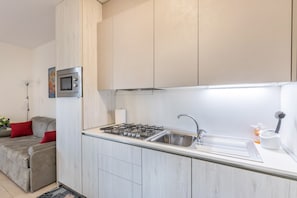 Fridge, microwave, stovetop, dishwasher