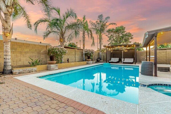 Outdoor pool, a heated pool