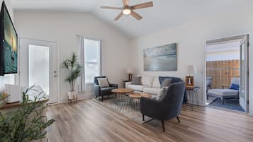 Smart TV, books, stereo, computer monitors