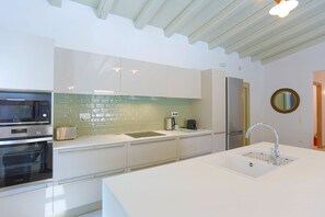 Fridge, microwave, oven, dishwasher - Villa Jupeter: Brand new, private pool, walk to sea, WiFi, A/C (Avlaki)