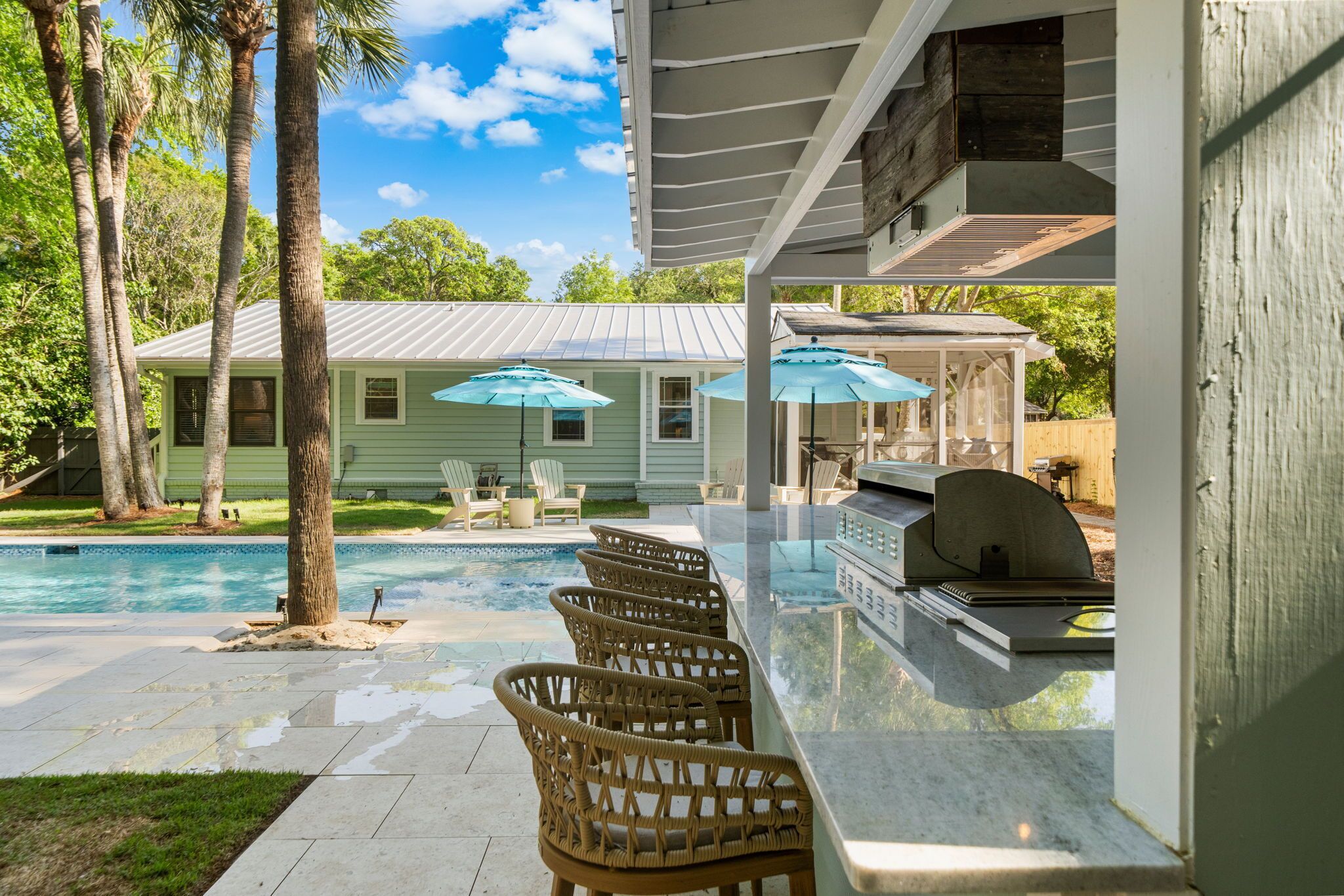 A heated pool
