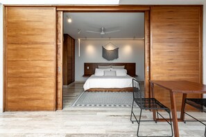 蜜月公寓, 1 间卧室, 私人游泳池 | 高档床上用品、羽绒被、客房内保险箱、遮光窗帘