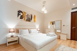 Apartamento Deluxe | Sábanas de algodón egipcio y ropa de cama de alta calidad
