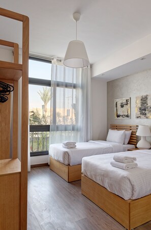 Apartemen Eksklusif, 2 kamar tidur | Seprai katun Mesir, seprai premium, dan tempat tidur Select Comfort