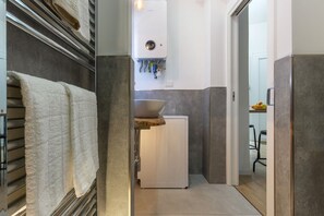 Shower, bidet - GuestHost - We are located on the ground floor of a building with an independent entrance.Open space studio of 37 square meters of space, comfortably accommodates 2 people.The apartment is located 5 minutes by car from the Renato dall'Ara stadium.Zaragoz (Bologna)
