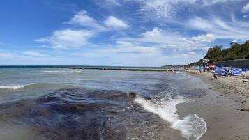 Plage à proximité, chaises longues
