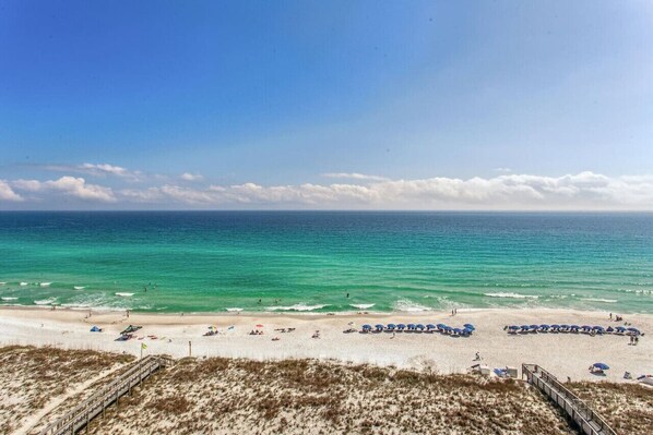 On the beach, beach towels