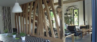 Gite 8p pleine nature:LE TILLEUL parc 5000m2 jeux cabanes ,feu de bois,mer 2Omn.