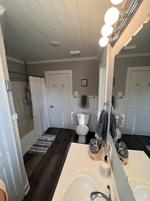 Combined shower/bathtub