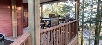 The Bear Den. Water view, eagle view, deer and  black bear, cover deck and BBQ.