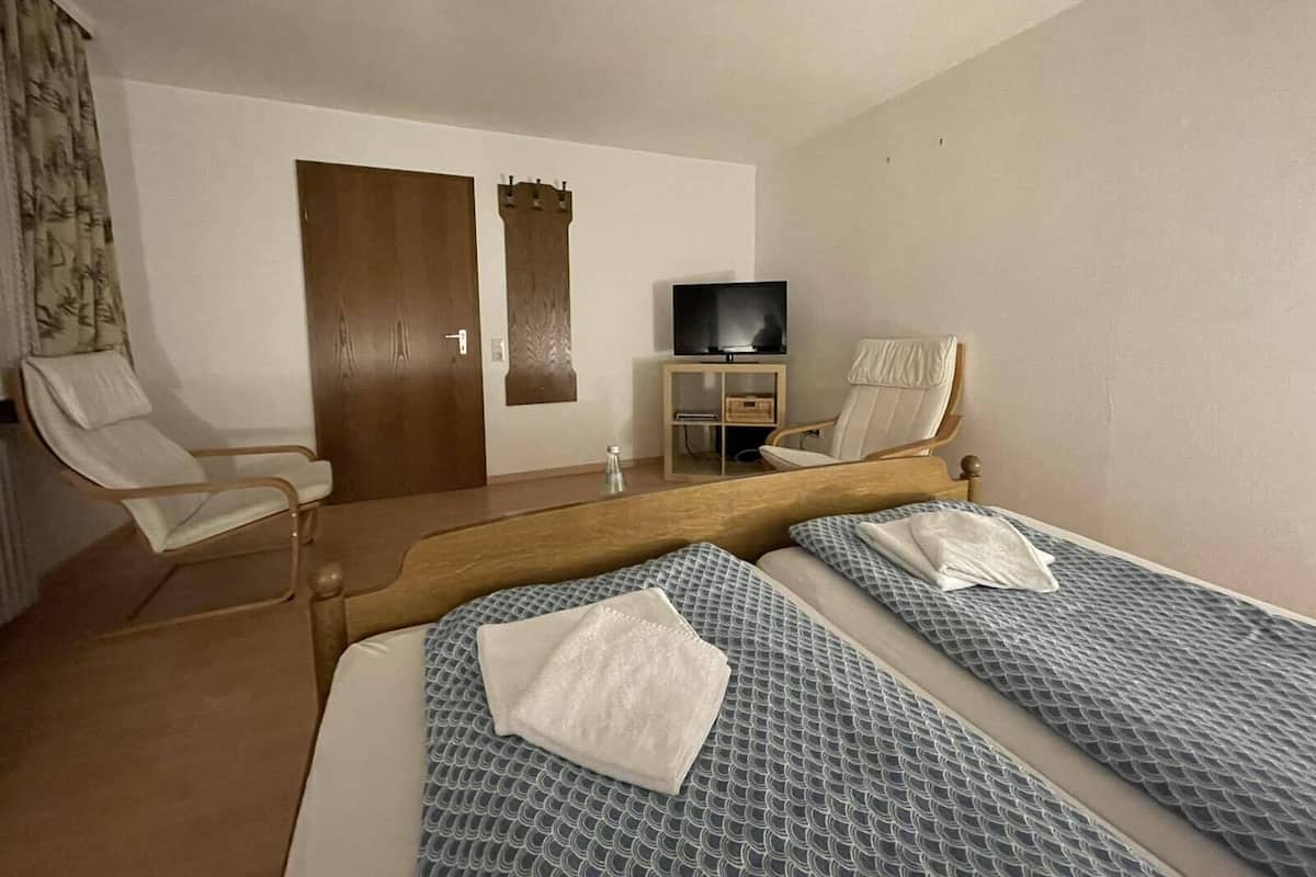 Down duvets, desk, iron/ironing board, free WiFi