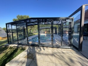 Outdoor pool, a heated pool - Large 14 Pers villa with heated pool 200 m from the sea (QUEND PLAGE LES PINS)