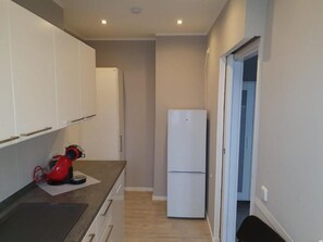 Kühlschrank, Mikrowelle, Herdplatte, Geschirrspüler