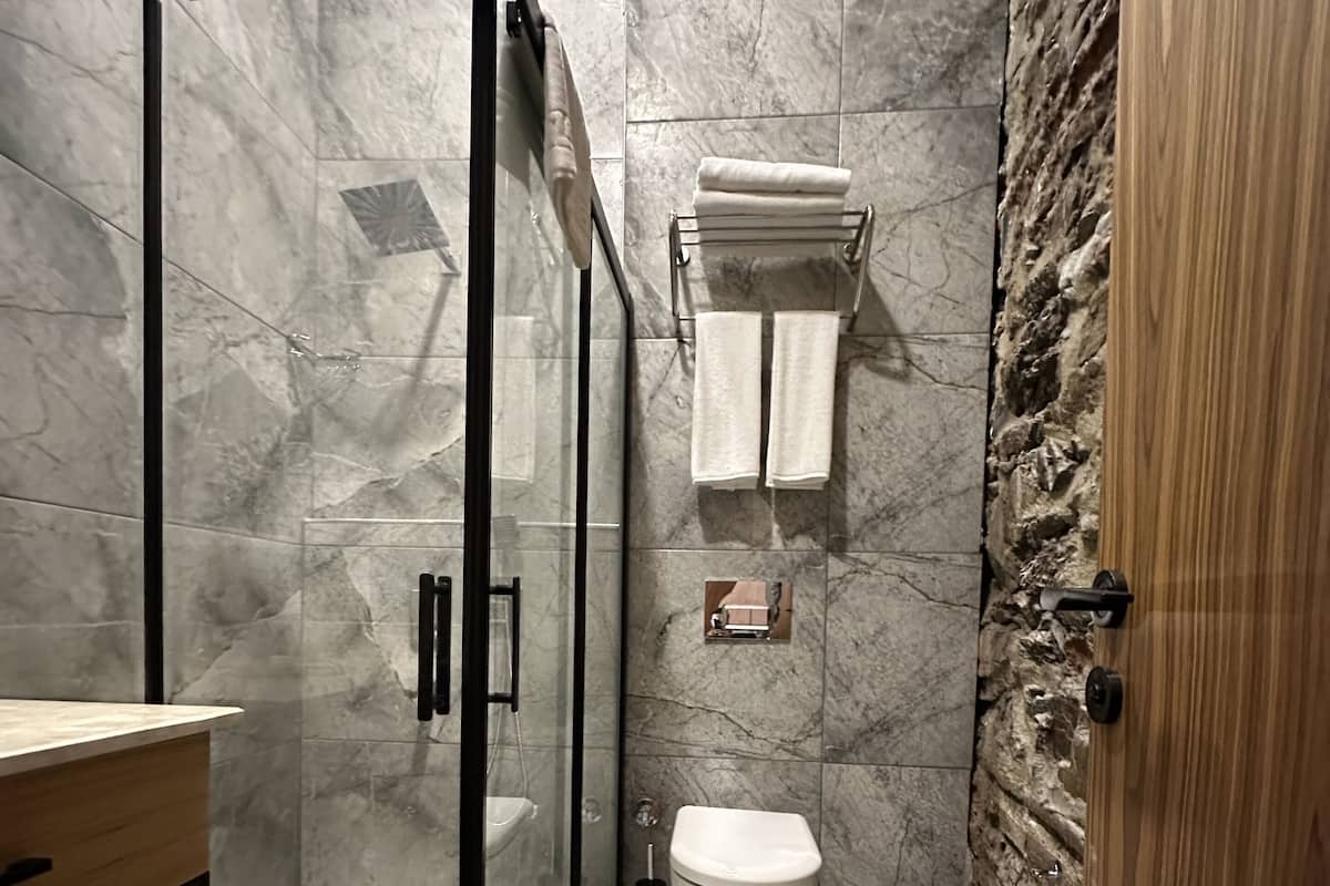 Kamar Double Deluks | Kamar mandi | Shower, pancuran hujan, perlengkapan mandi gratis, dan pengering rambut