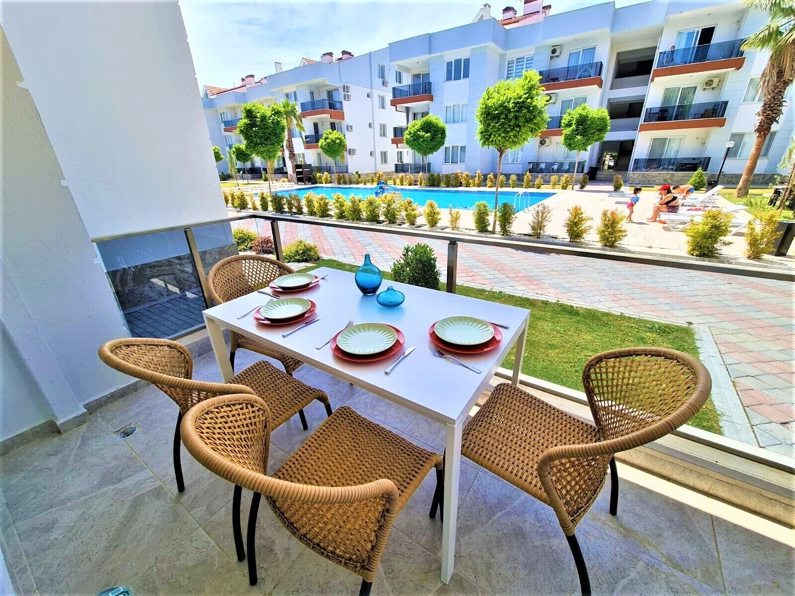 deluxe apartment | premium bedding, desk, laptop workspace, iron/ironing board