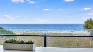A balcony with a view of the ocean and beach. - Escape 201 - Beachfront Luxury in Bilinga/ North Kirra - Linen Provided (Bilinga)