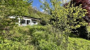 A house surrounded by lush greenery and trees. - Beautiful 8 Bed Apartment in Hallenberg (Hallenberg)