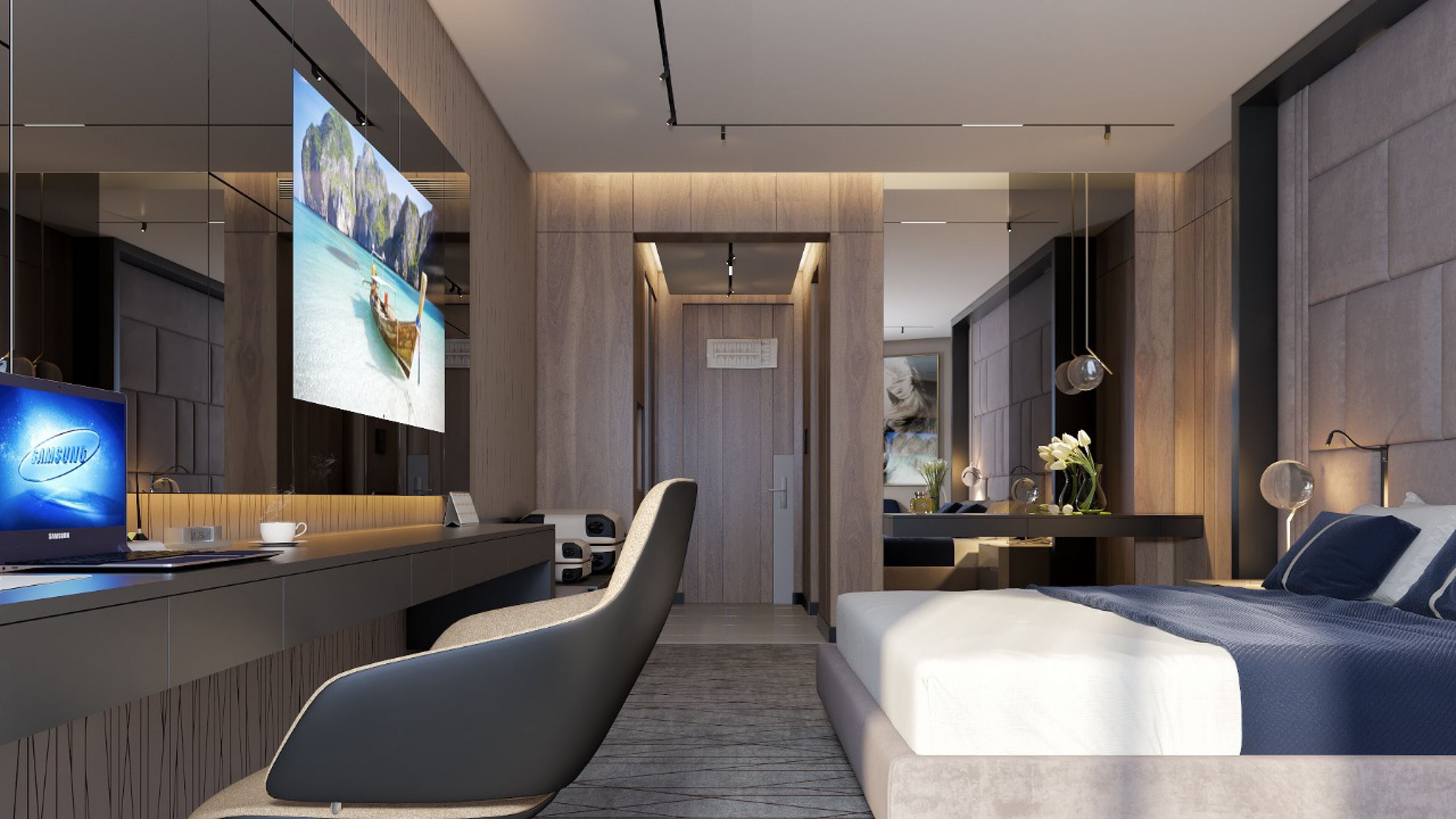 Free minibar, desk, laptop workspace, soundproofing