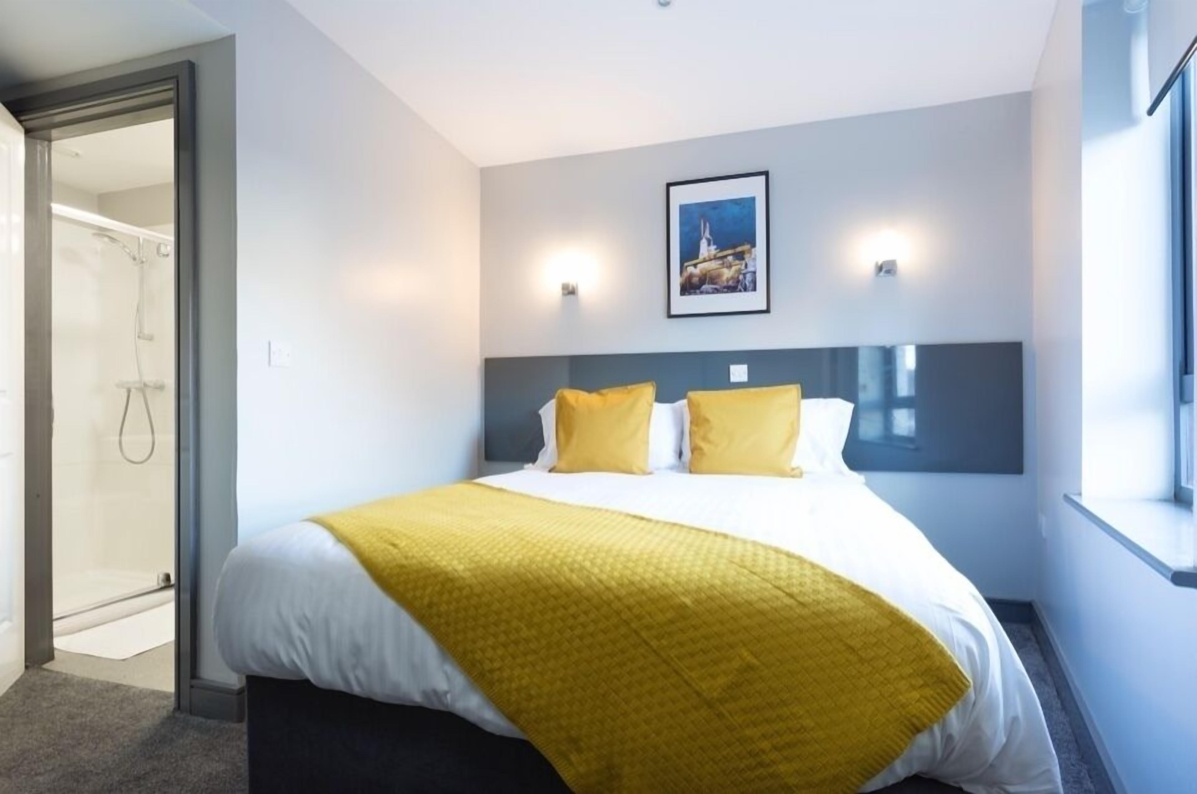 comfort double room | memory-foam beds, desk, laptop workspace, iron/ironing board