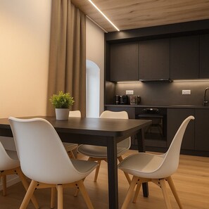 Panoramic Apartment | Private kitchen | Fridge, microwave, oven, stovetop - Hillside No. 18 (Loucna Pod Klinovcem)