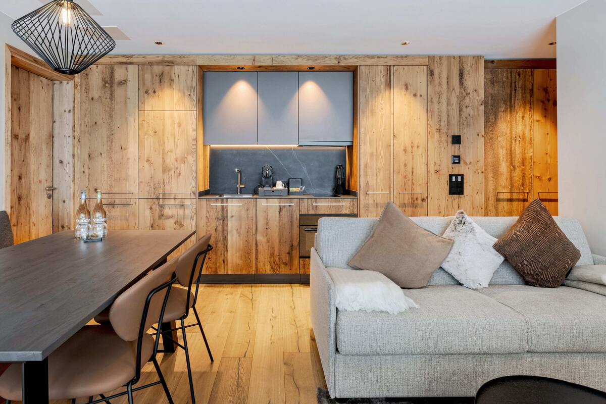 Town View 1-Bedroom Suite | Living area | 50-inch Smart TV with digital channels, TV, heated floors