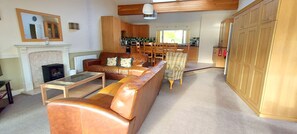 Televisión, chimenea