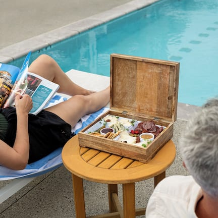 Seasonal outdoor pool, open 7:00 AM to 10:00 PM, pool umbrellas